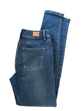 L.L.Bean BeanFlex Favorite Fit Pull On Skinny Fit Jean Sz 6M Tall Med Blue Wash